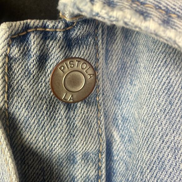 New! Revolve Pistola Astrid Brooklyn Wash Crop Boyfriend Denim Jacket Women's S - Picture 4 of 12